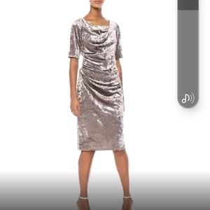 Adriana Papell size 6 velvet sheath mink color dress
